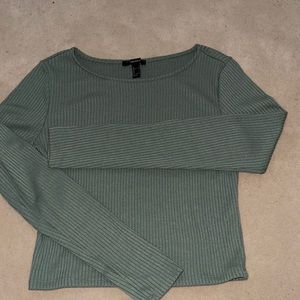 dark green forever 21 cropped long sleeve